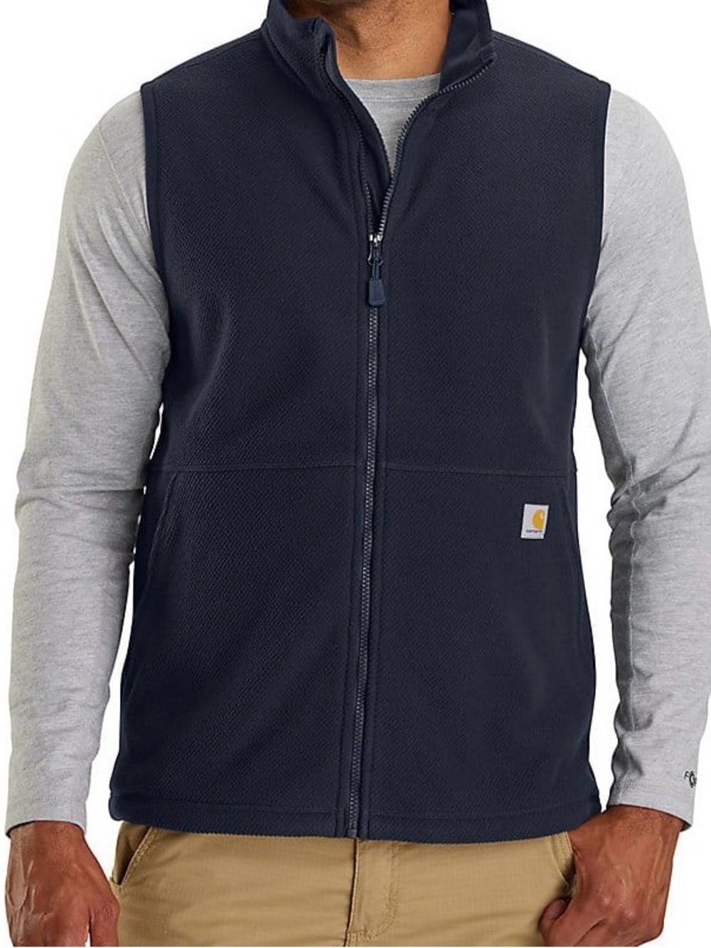 Carhartt Men’s Navy Zip-Front Fleece Vest